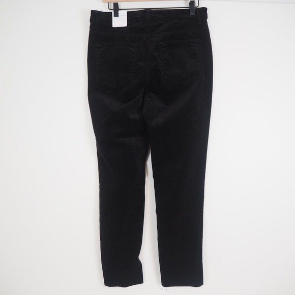 NWT Talbots Corduroy Straight Leg Black Pants Women's Size 8 Classic 5 Pocket - Picture 2 of 9